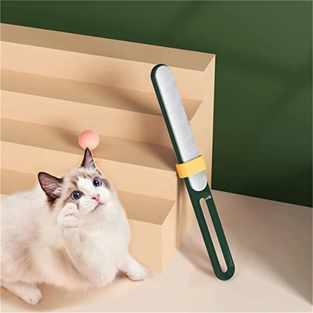 Szczotka Do Sierści Zwierząt z Pierścieniem Czyszczącym – Reusable Hair Cleaner Pet Hair Brush