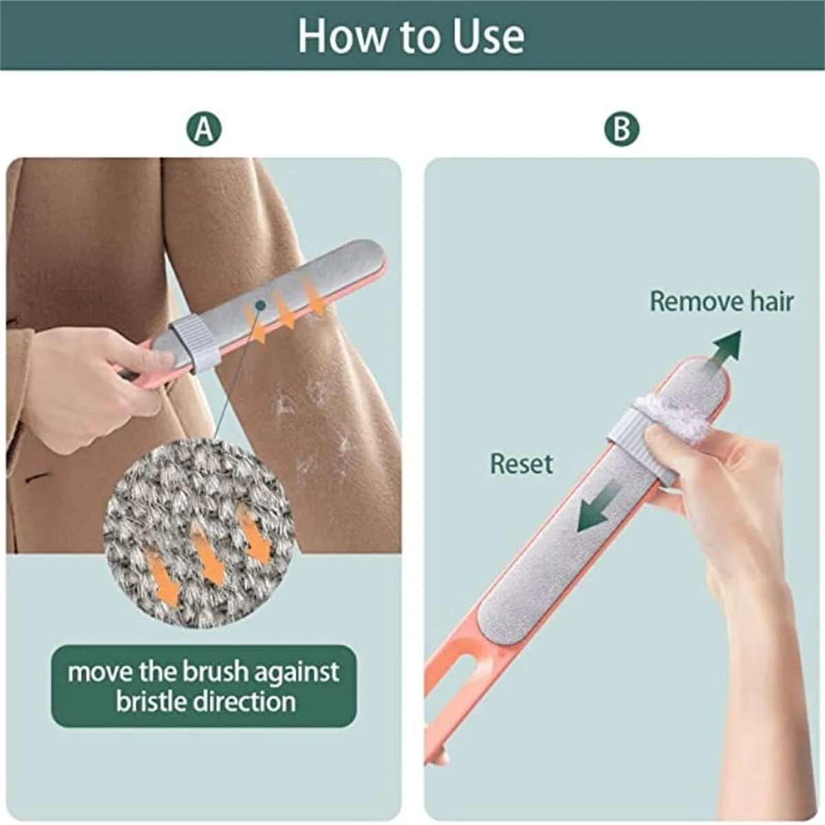 Szczotka Do Sierści Zwierząt z Pierścieniem Czyszczącym – Reusable Hair Cleaner Pet Hair Brush