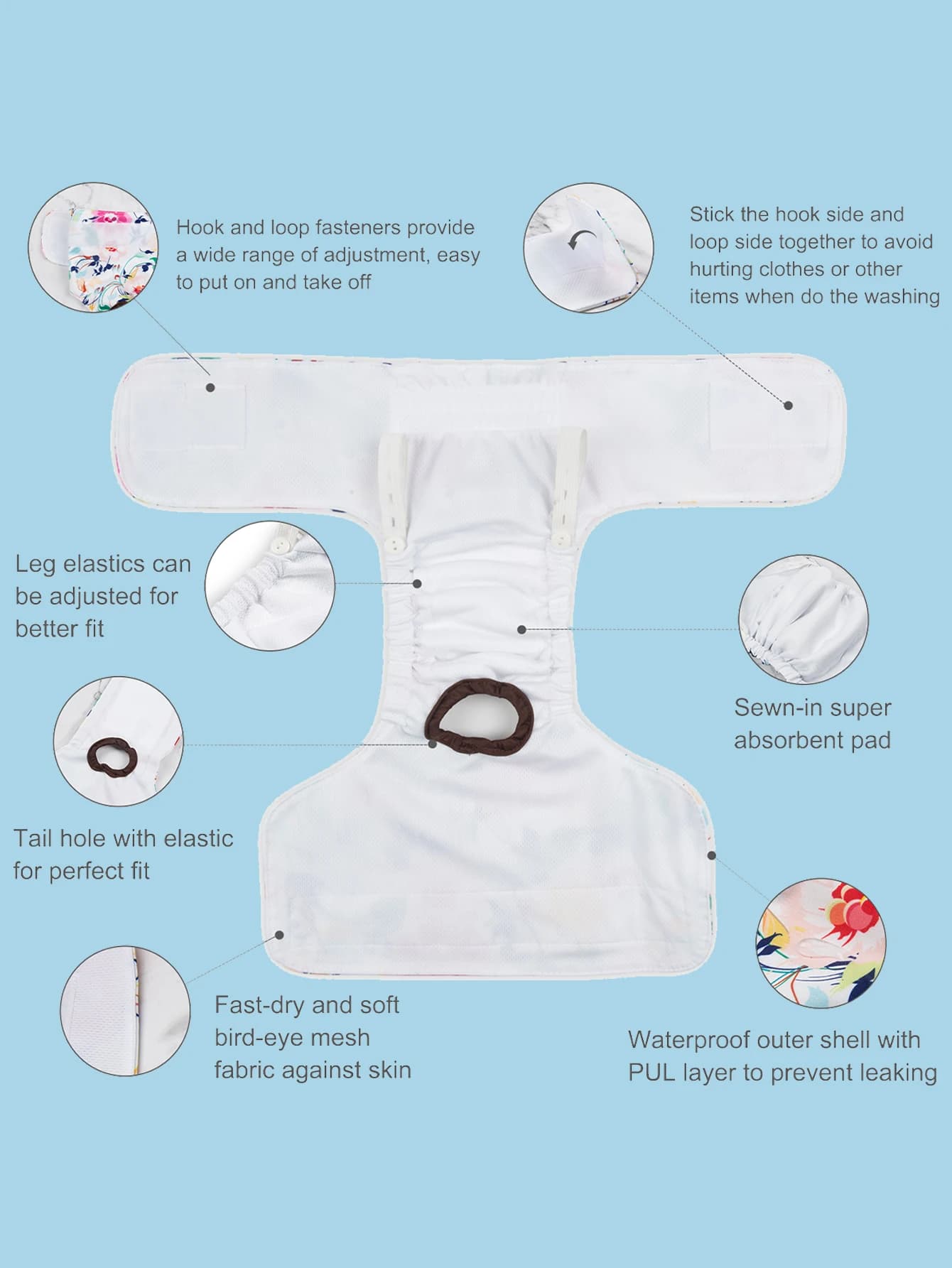 Wielorazowe Majtki Dla Suczki CuteBone – Regulowane, Wygodne i Chłonne Na Cieczkę