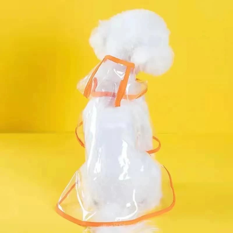 Przezroczysty Płaszcz Przeciwdeszczowy Dla Psa | Kolorowy, Kaptur, Regulacja | Lekki i Wodoodporny